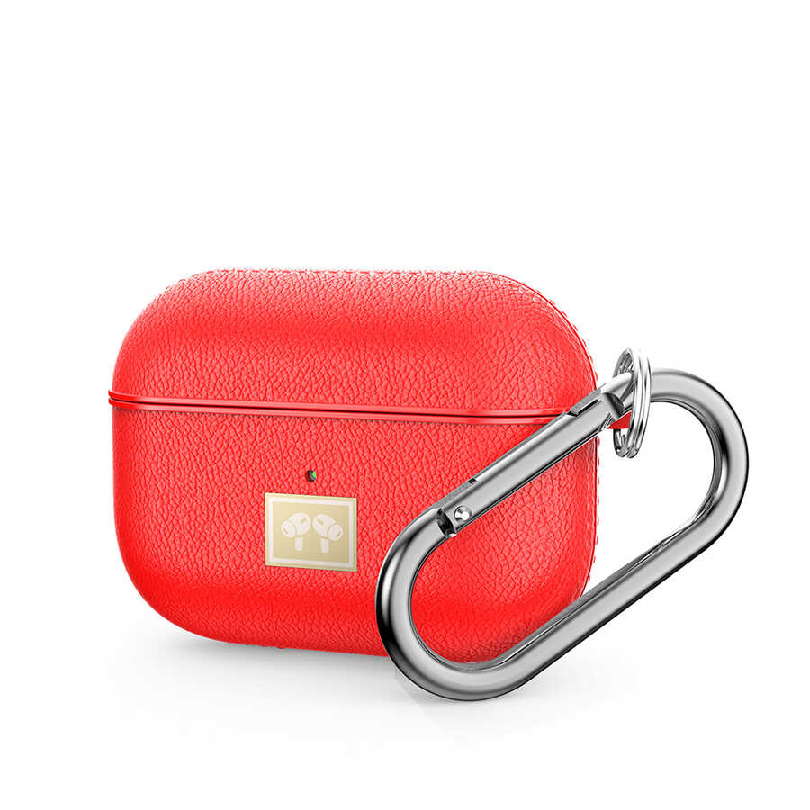 Apple Airpods Pro Kılıf Deri Görünümlü Askı Aparatlı Wlons Kılıf