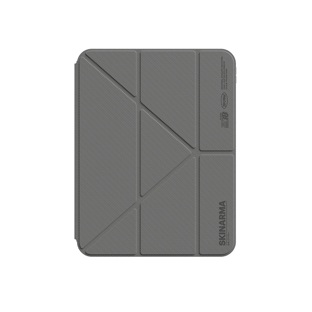 Apple iPad 11.Nesil 2025 Kılıf Skinarma Kalemlikli Arkası Şeffaf Standlı Magnetik Zeta Kılıf
