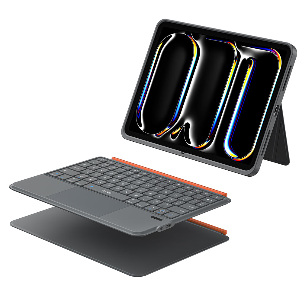 Apple iPad Air 10.9 2020 (4.Nesil) Wiwu MK-005 Combo 3in1 Kalem Bölmeli Klavyeli Standlı Kılıf
