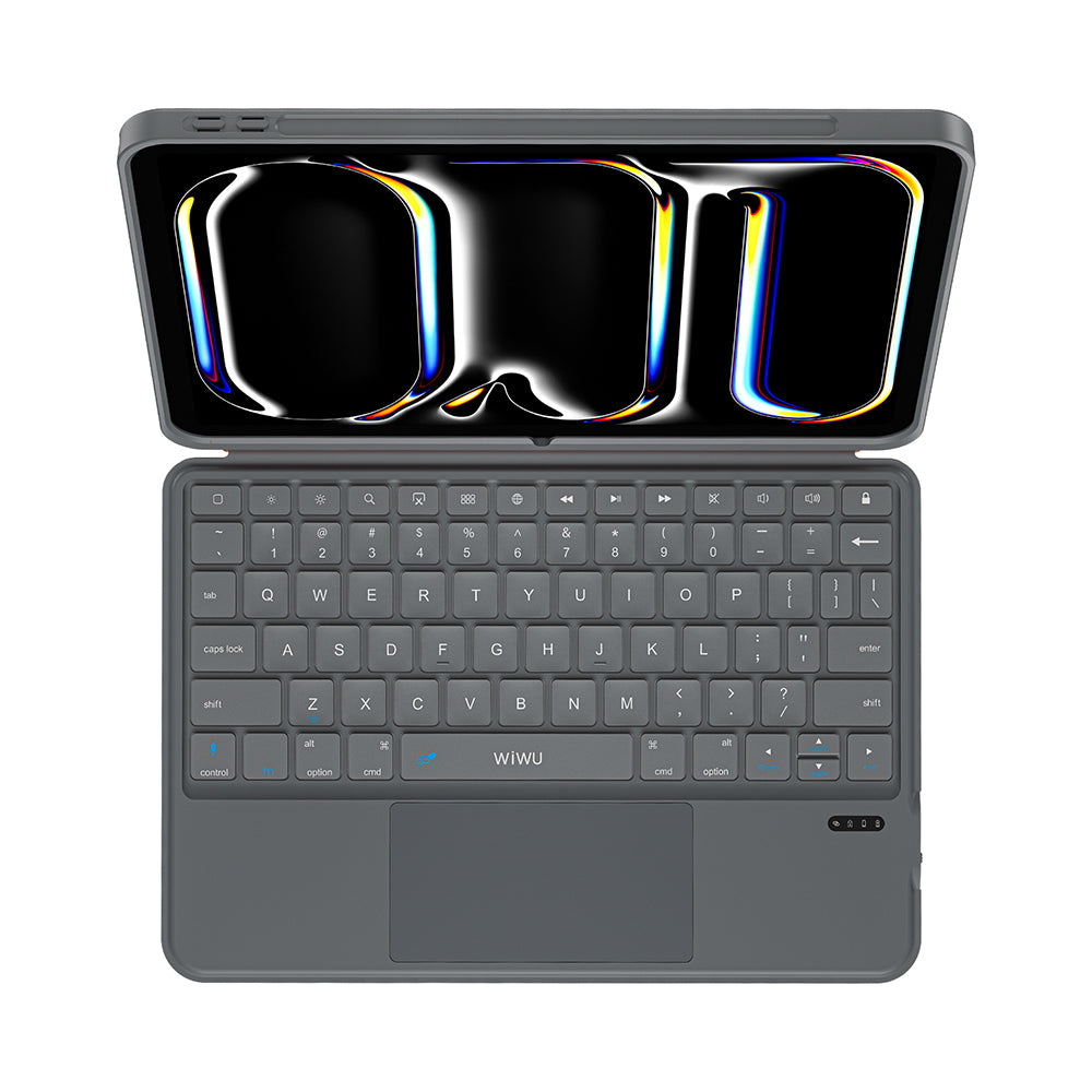 Apple iPad Air 10.9 2020 (4.Nesil) Wiwu MK-005 Combo 3in1 Kalem Bölmeli Klavyeli Standlı Kılıf