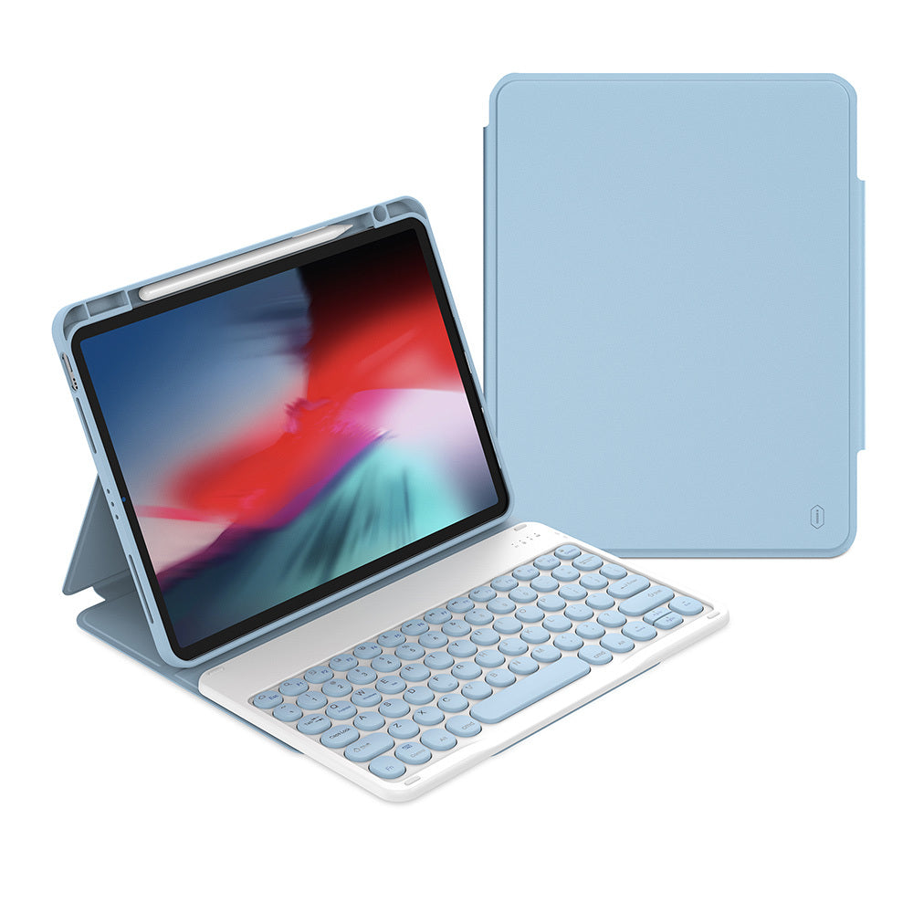 Apple iPad Air 10.9 2022 (5.Nesil) Wiwu Protective Gizli Kalem Bölmeli Klavyeli Kılıf