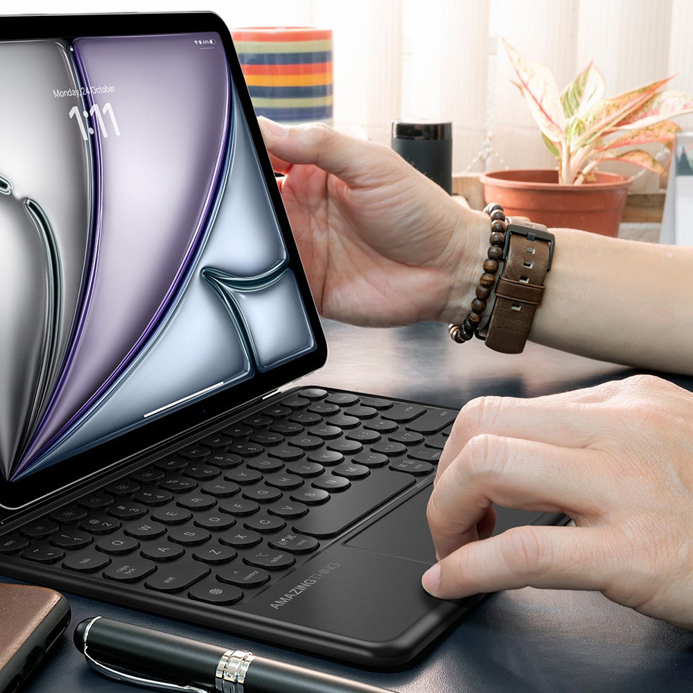 Apple iPad Air 13 2025 M3 Amazingthing Minimal KeyLite Combo Klavyeli Standlı Kılıf