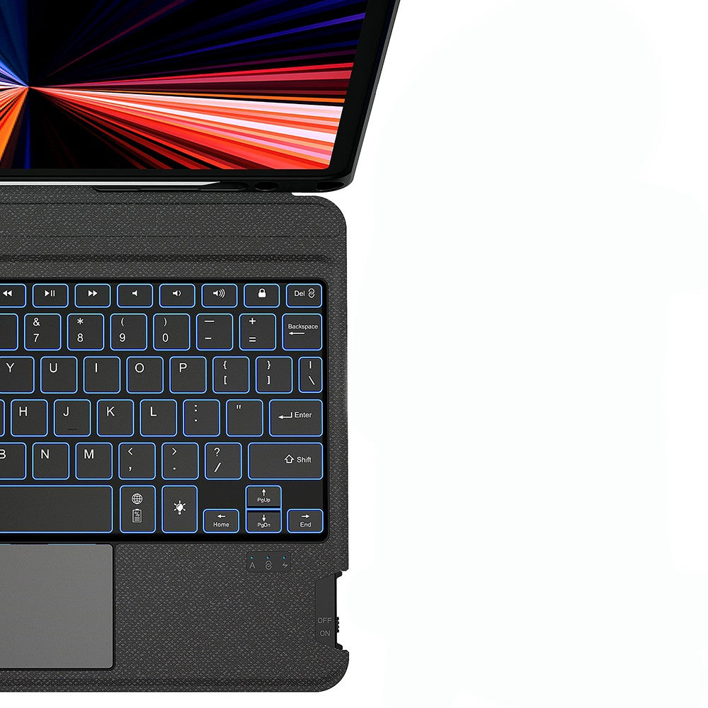 Apple iPad Pro 12.9 2022 M2 Wiwu MagTouch Serisi Gizli Kalem Bölmeli Klavyeli Kılıf