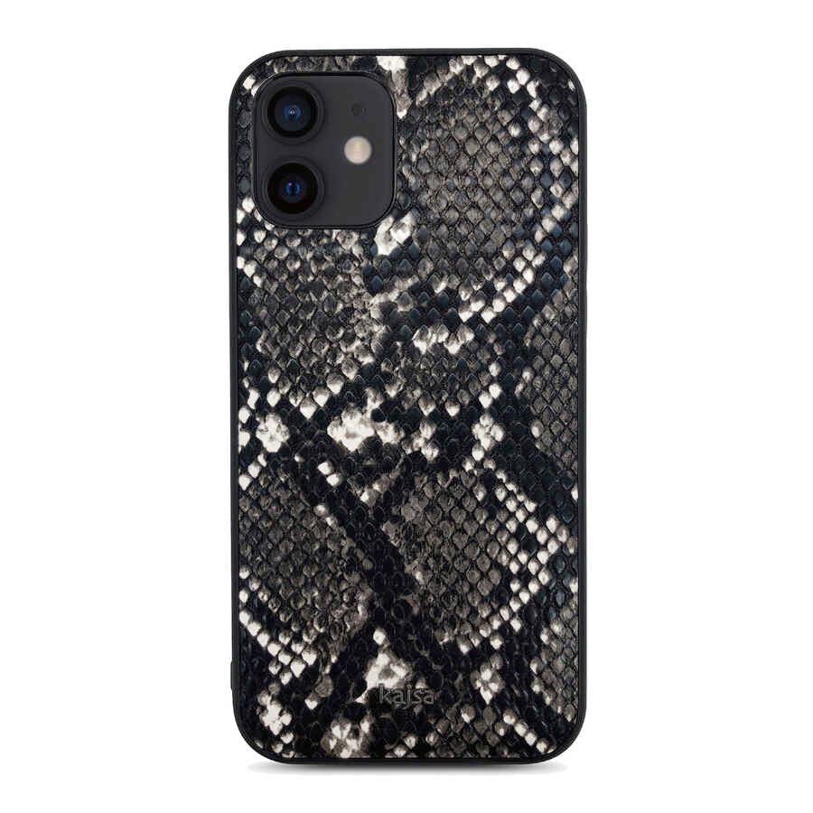 Apple iPhone 12 Kılıf Kajsa Glamorous Serisi Snake Pattern Kapak