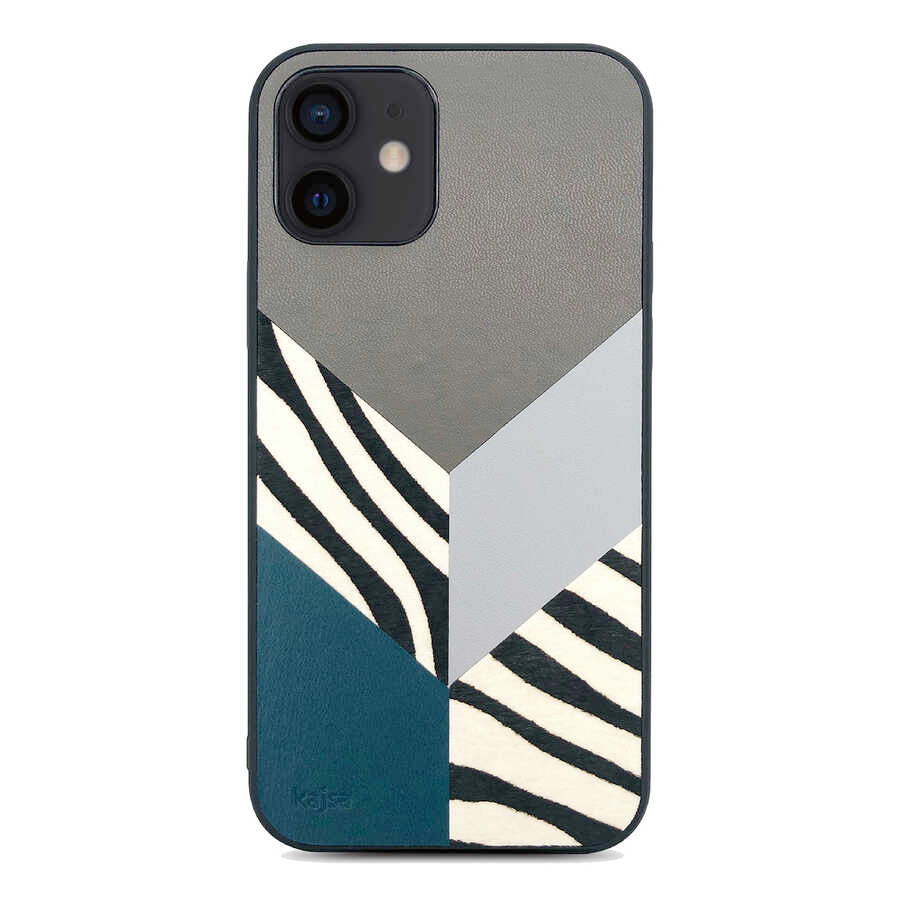 Apple iPhone 12 Kılıf Kajsa Glamorous Serisi Zebra Combo Kapak