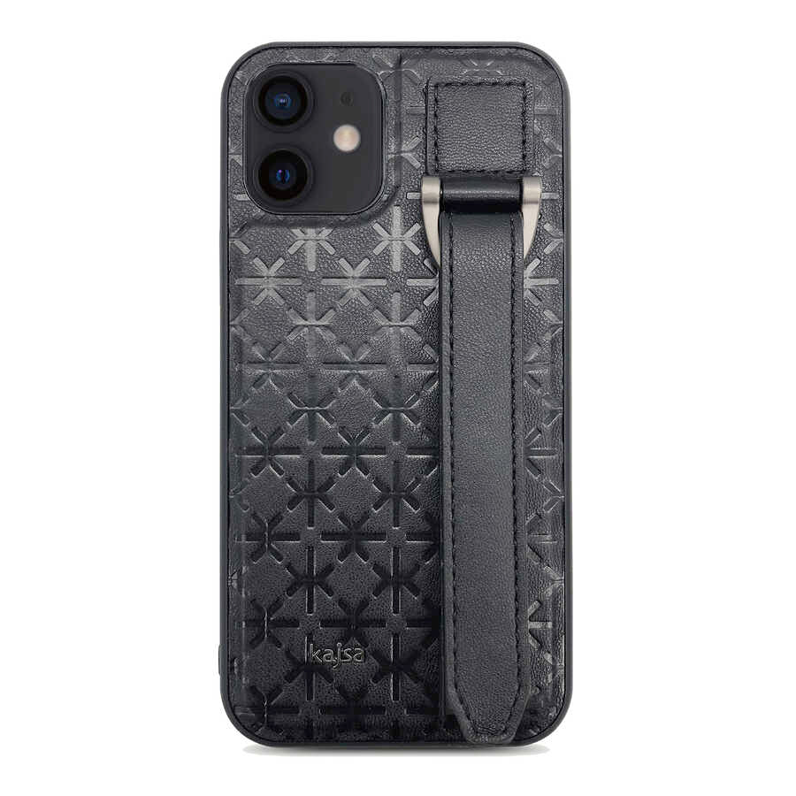 Apple iPhone 12 Kılıf Kajsa Neo Clasic Serisi Mono K Strap Kapak