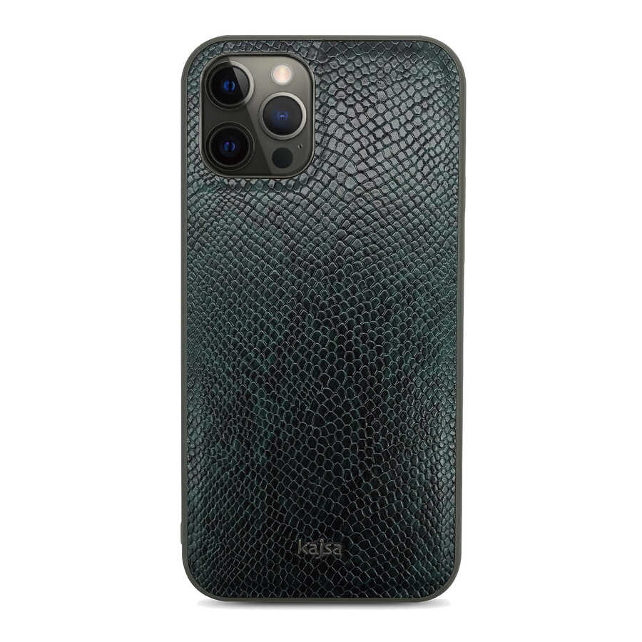 Apple iPhone 12 Pro Kılıf Kajsa Glamorous Serisi Snake Pattern Kapak