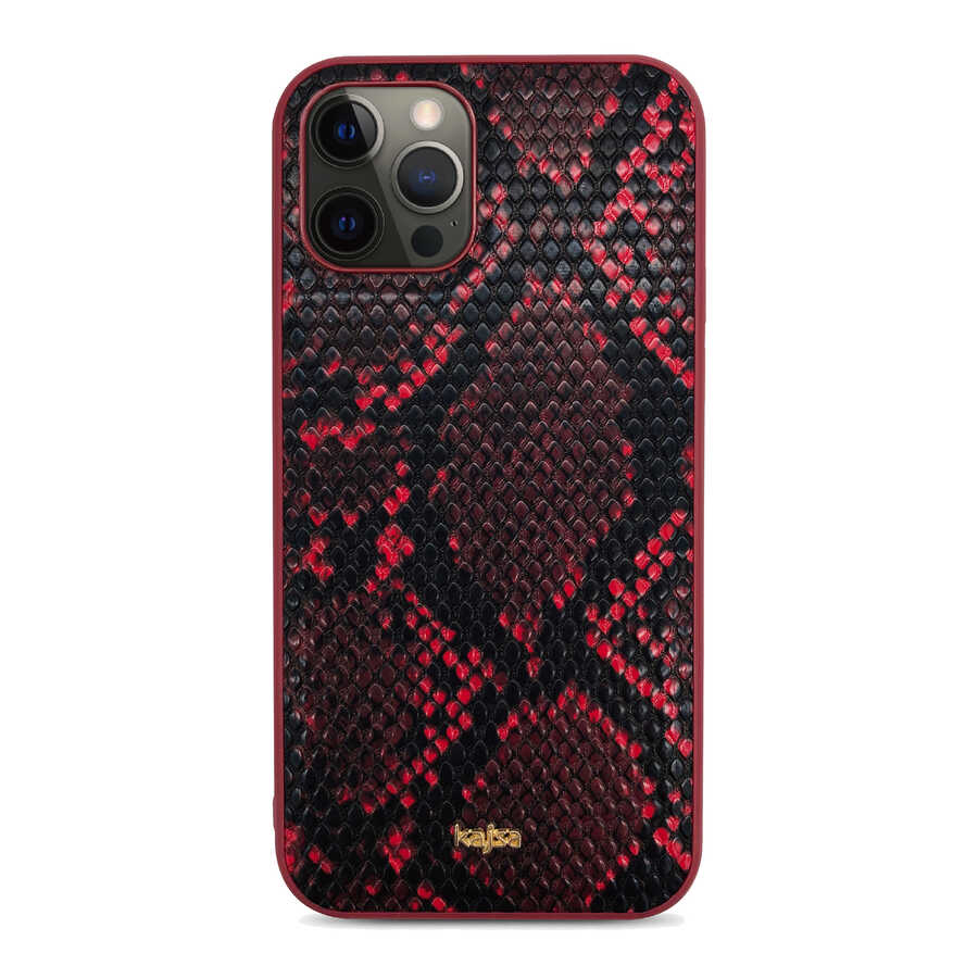 Apple iPhone 12 Pro Kılıf Kajsa Glamorous Serisi Snake Pattern Kapak