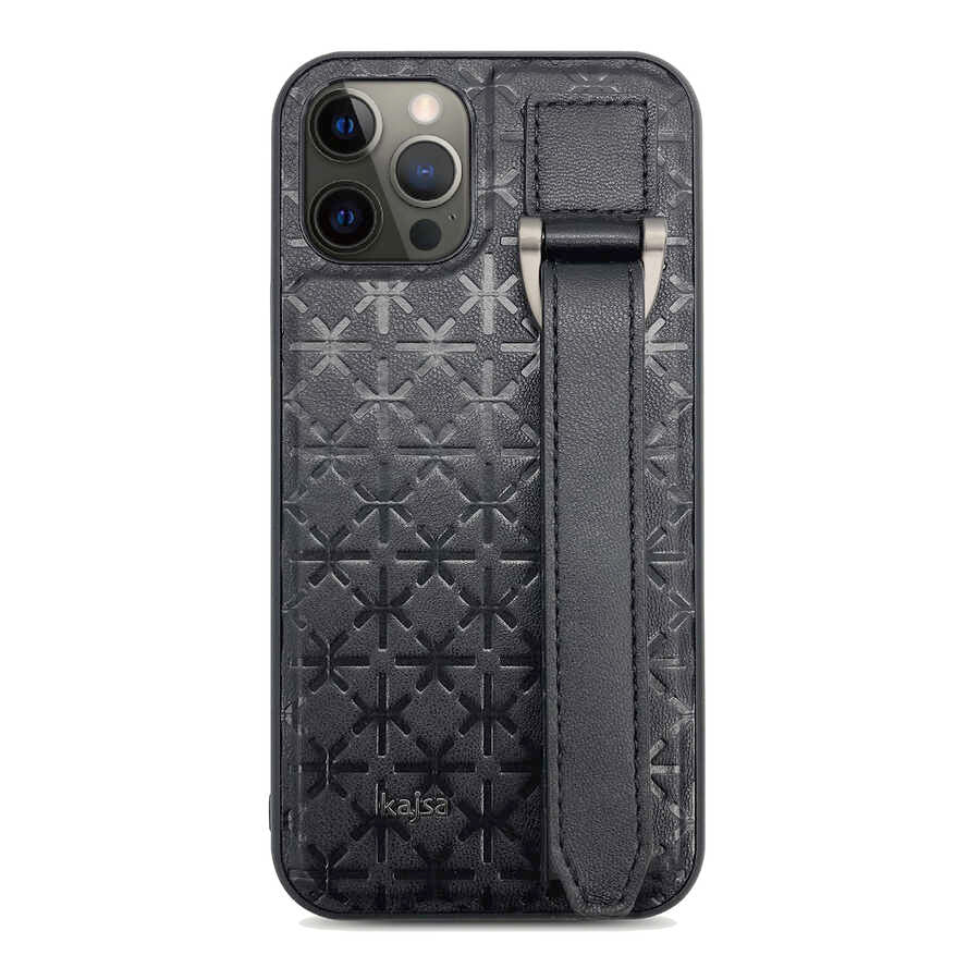 Apple iPhone 12 Pro Kılıf Kajsa Neo Clasic Serisi Mono K Strap Kapak