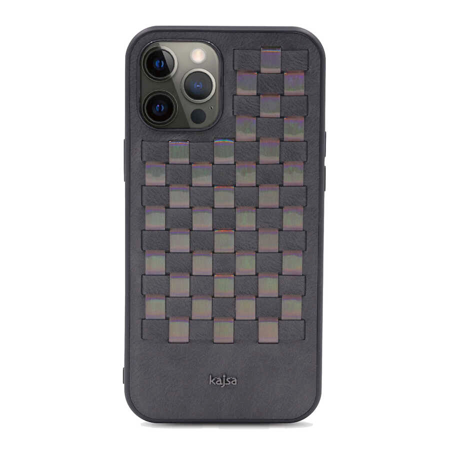 Apple iPhone 12 Pro Kılıf Kajsa Preppie Serisi Spotlight Woven Kapak