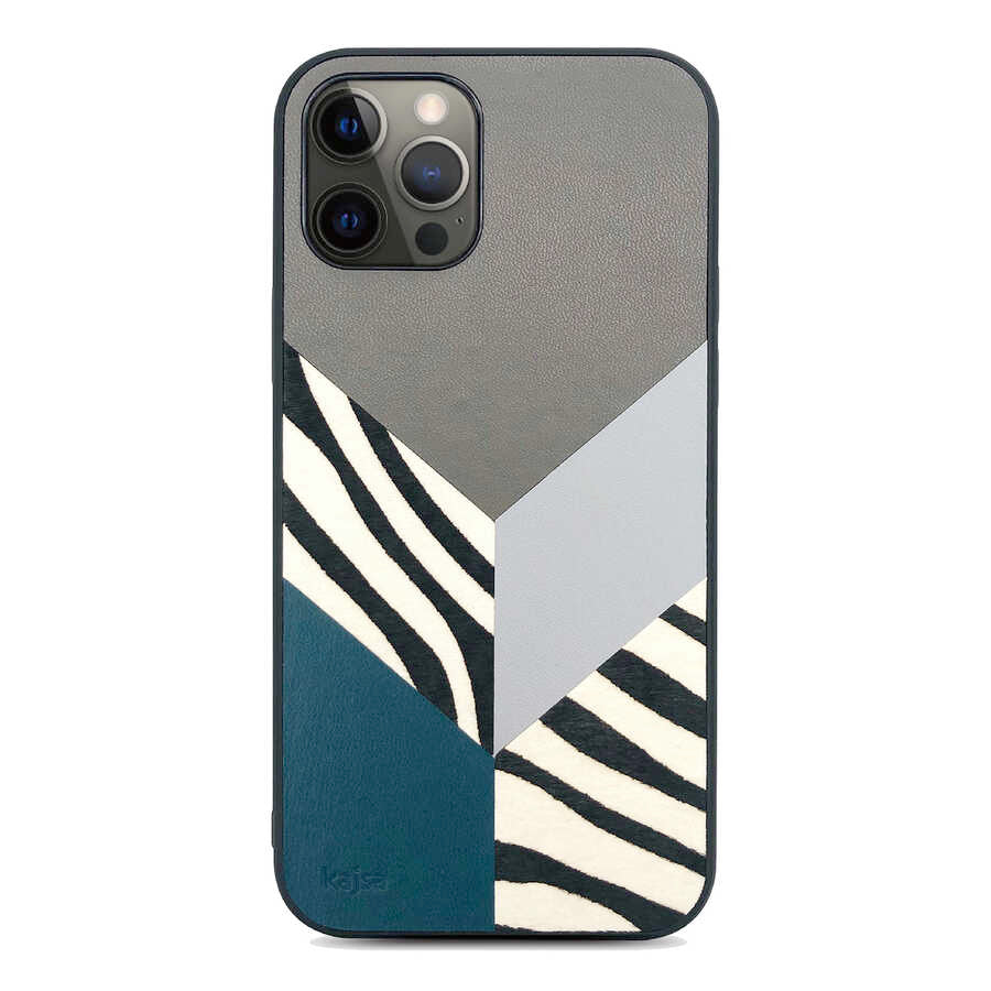 Apple iPhone 12 Pro Max Kılıf Kajsa Glamorous Serisi Zebra Combo Kapak