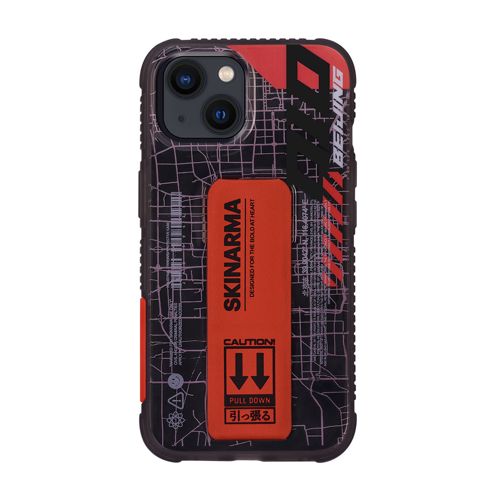 Apple iPhone 13 Kılıf Skinarma Şeffaf Desenli Standlı Ryoiki Kapak