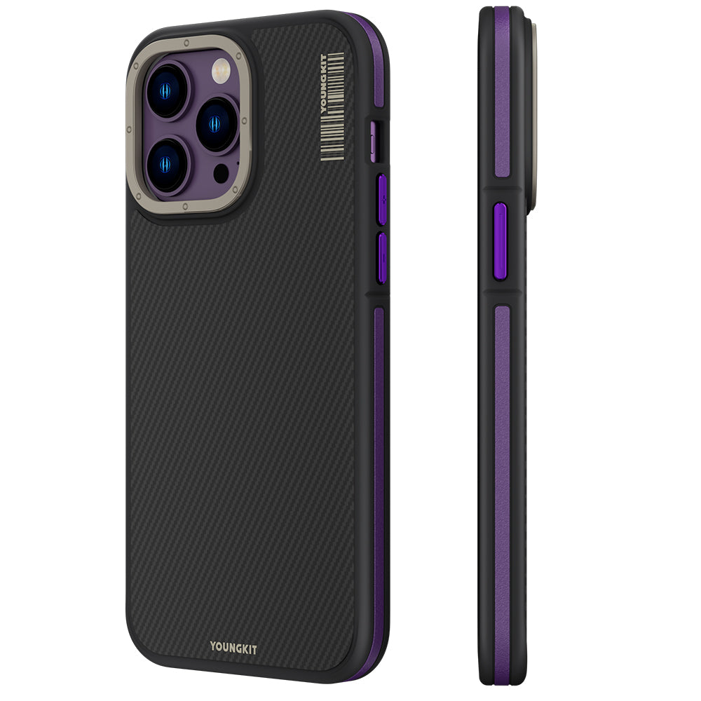 Apple iPhone 13 Pro Kılıf M-safe Şarj Özellikli YoungKit 600D Kevlar Kapak