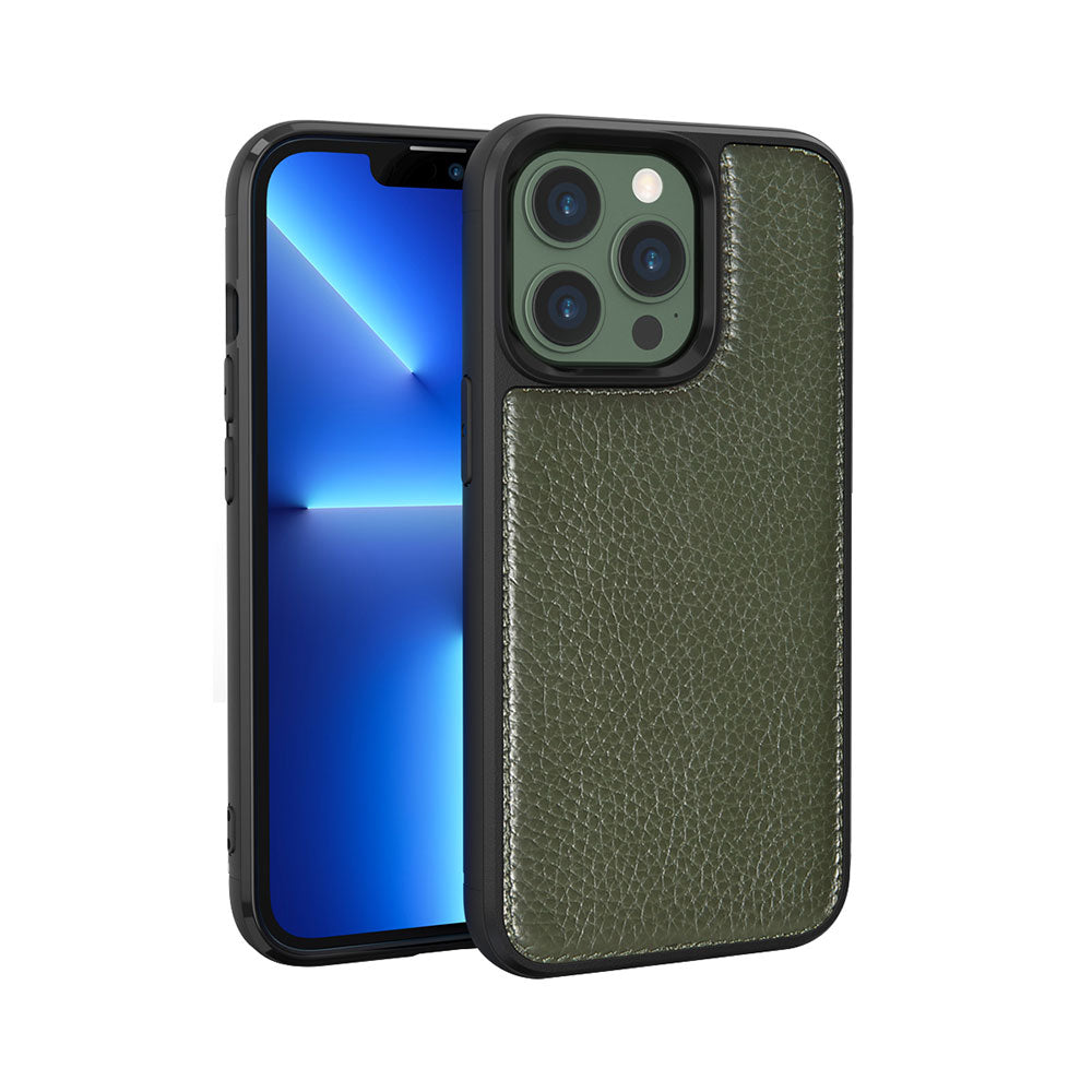 Apple iPhone 13 Pro Kılıf Wiwu Genuine Leather Plastic Calfskin Orjinal Deri Kapak