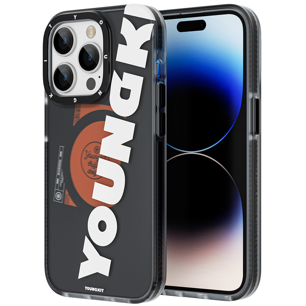 Apple iPhone 13 Pro Max Kılıf M-safe Şarj Özellikli Youngkit Binfen Serisi Yazı Temalı Kapak