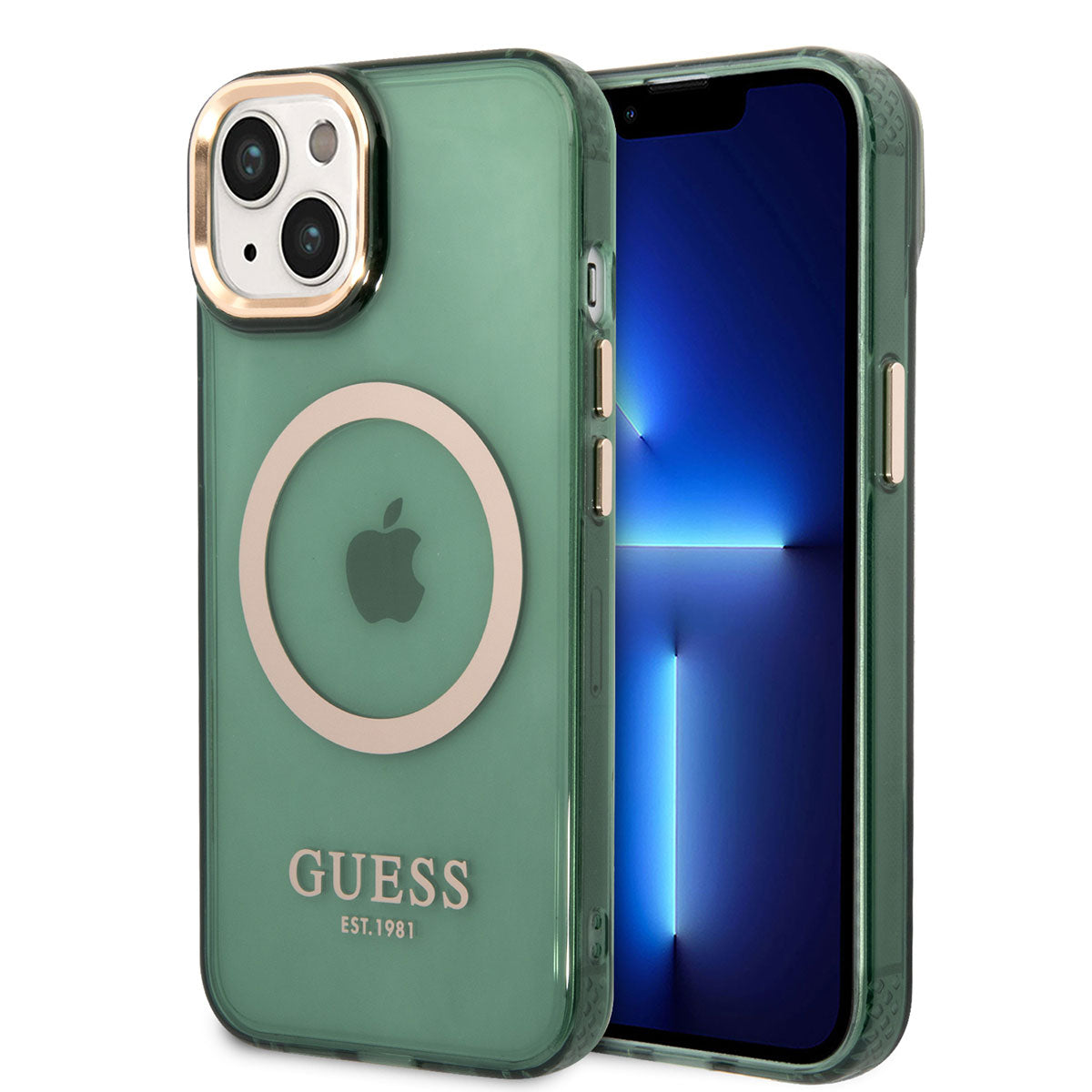 Apple iPhone 14 Kılıf GUESS M-safe Şarj Özellikli Airbagli Dizayn Kapak