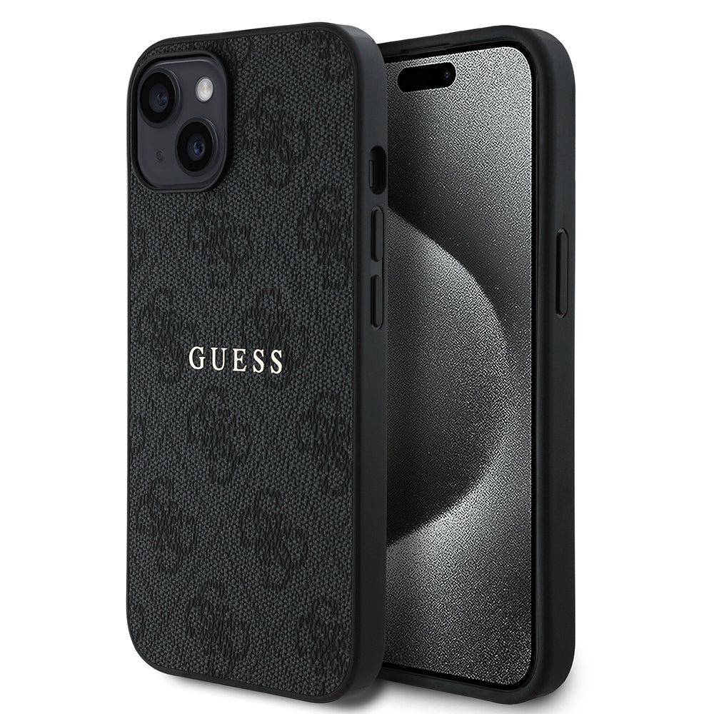 Apple iPhone 14 Kılıf Guess Orjinal Lisanslı M-safe Şarj Özellikli 4G Desen Yazı Logolu Kapak