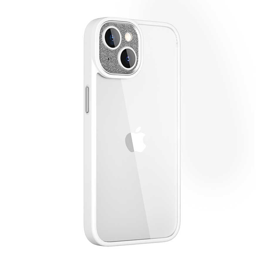 Apple iPhone 14 Kılıf Wiwu GCC-105 Lens Korumalı Renkli Kenar Arkası Şeffaf Multicolor Kapak