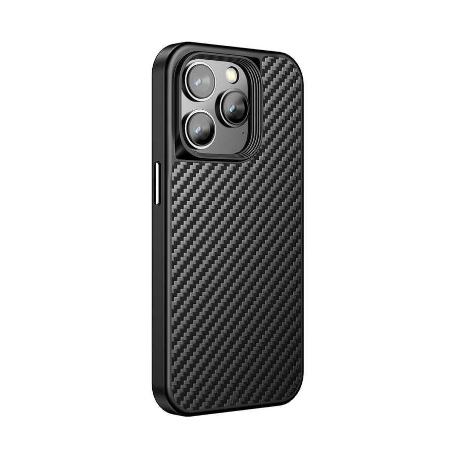 Apple iPhone 14 Pro Kılıf Aramid Karbon Fiber M-safe Özellikli Wlons Radison Kapak
