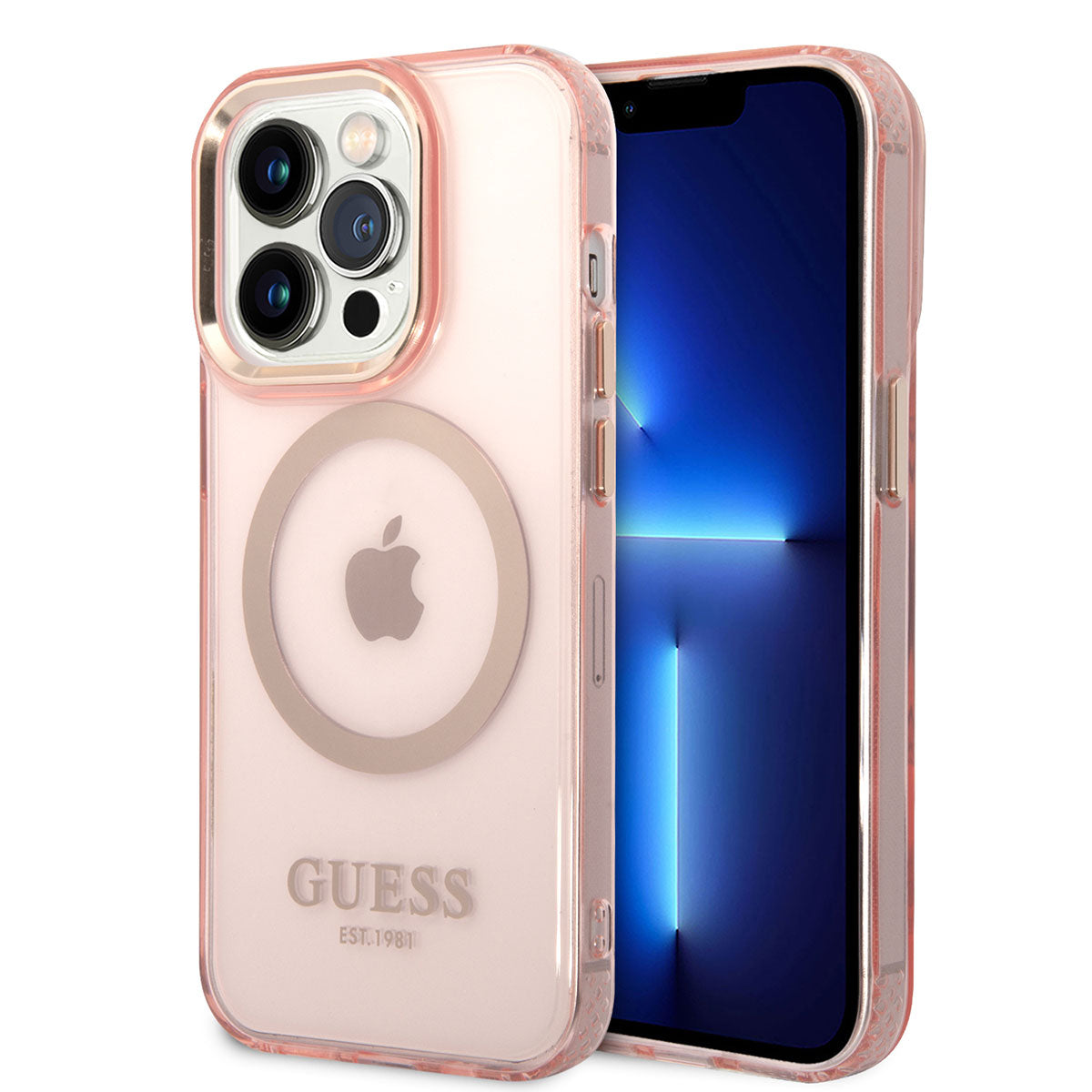 Apple iPhone 14 Pro Kılıf GUESS M-safe Şarj Özellikli Airbagli Dizayn Kapak