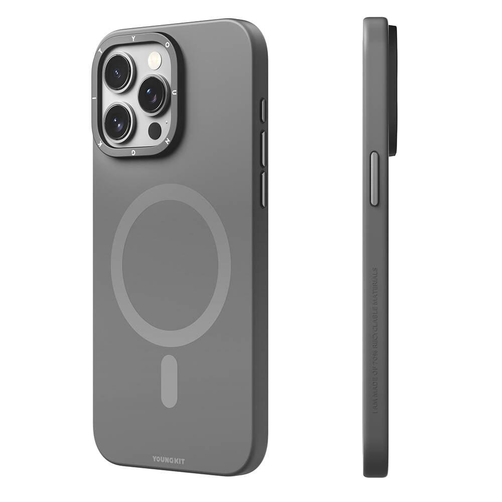 Apple iPhone 14 Pro Kılıf M-safe Şarj Özellikli Çizilmeye ve Aşınmaya Dayanıklı Youngkit Velvet Serisi Kapak