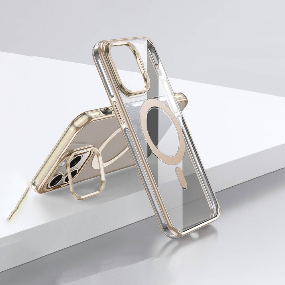 Apple iPhone 14 Pro Kılıf M-safe Şarj Özellikli Wlons Standlı Efsane Kapak