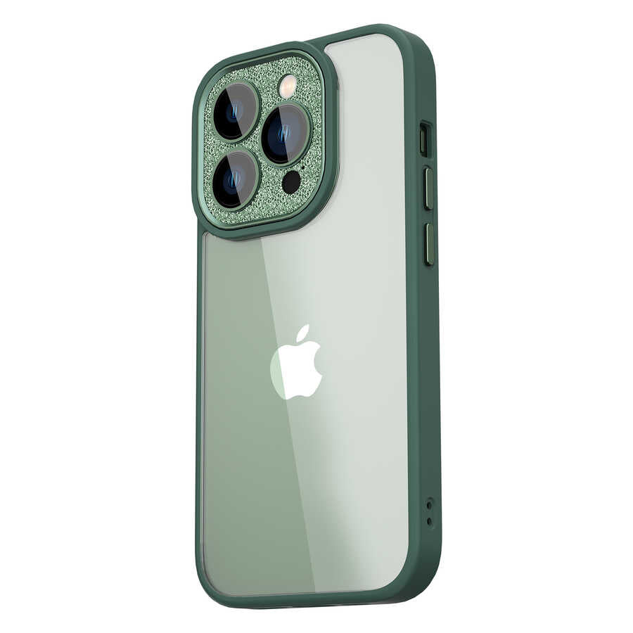 Apple iPhone 14 Pro Kılıf Wiwu GCC-105 Lens Korumalı Renkli Kenar Arkası Şeffaf Multicolor Kapak
