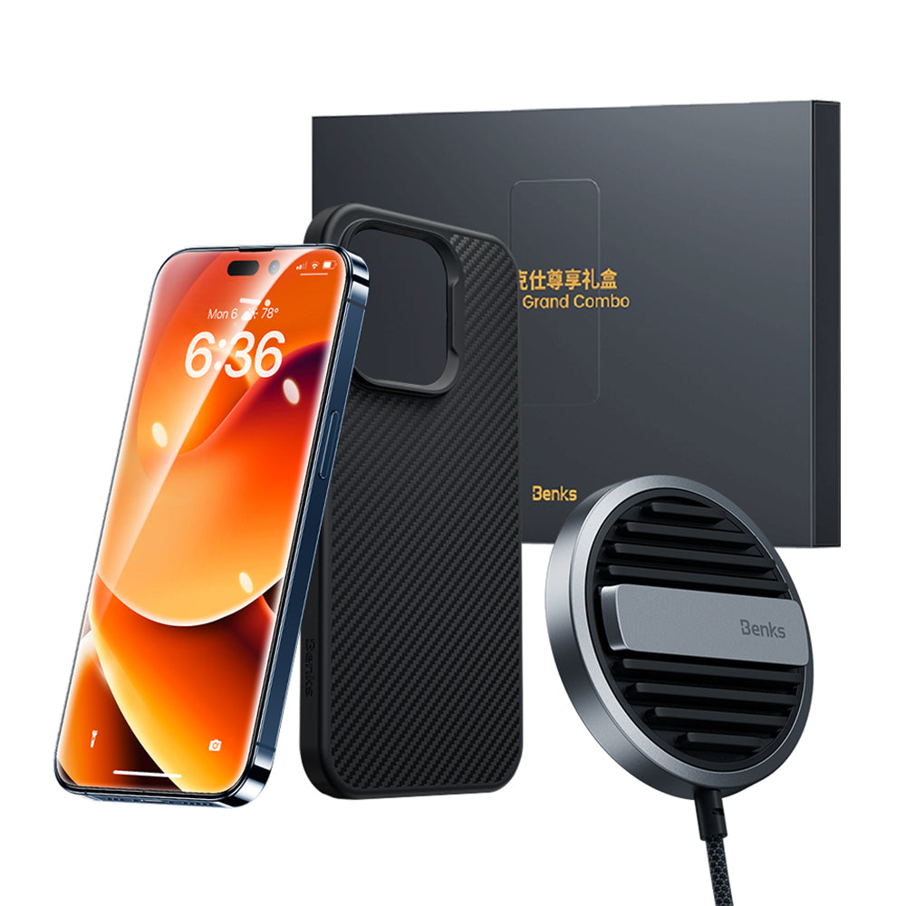 豪華セット★Apple iPhone 14 ProMAXと belkinの充電器 Apple iPhone 14 Pro Max Benks Grand Combo MFM01 3in1 Aksesuar Seti