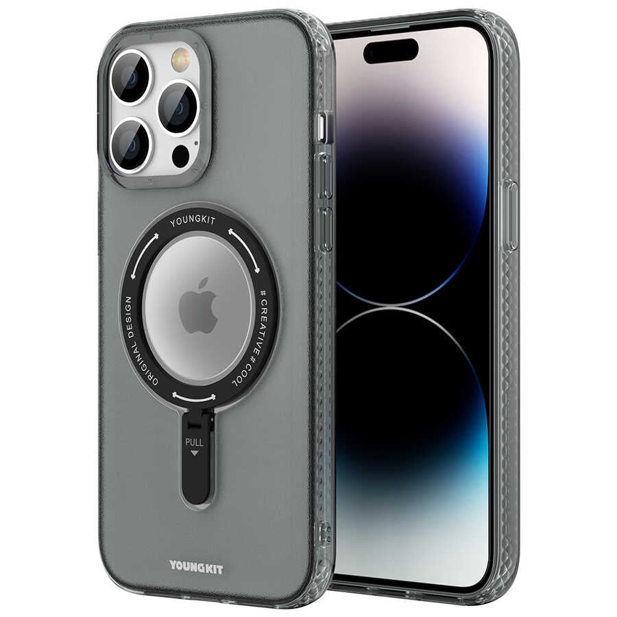 Apple iPhone 14 Pro Max Kılıf M-safe Şarj Özellikli Youngkit Rock Serisi Kapak