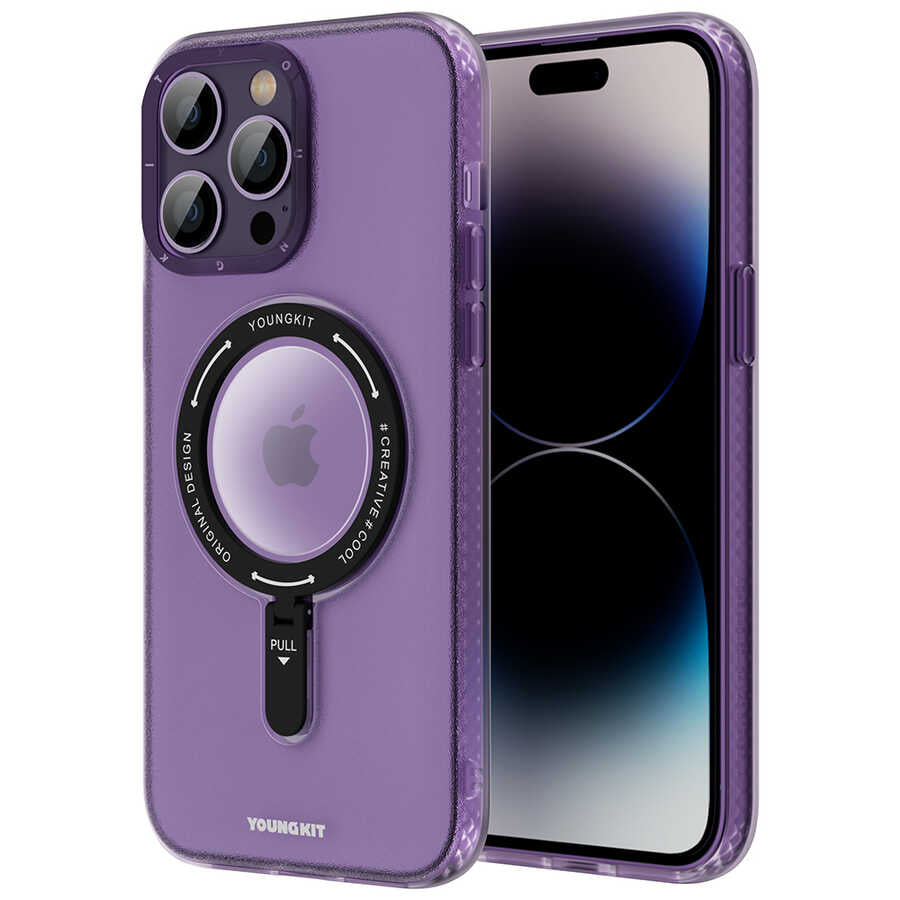 Apple iPhone 14 Pro Max Kılıf M-safe Şarj Özellikli Youngkit Rock Serisi Kapak