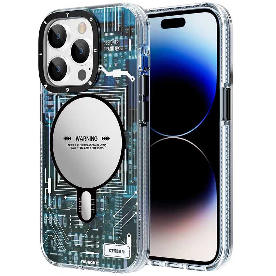 Apple iPhone 14 Pro Max Kılıf M-safe Şarj Özellikli YoungKit Technology Serisi Kapak