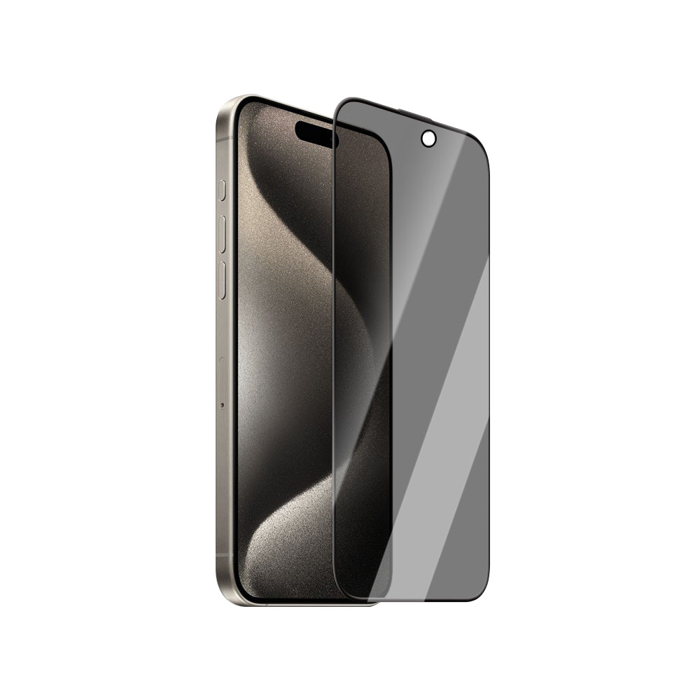 Apple iPhone 15 CaseWorld 0.25mm Privacy 3D Temperli Cam Ekran Koruyucu + Uygulama Aparatlı