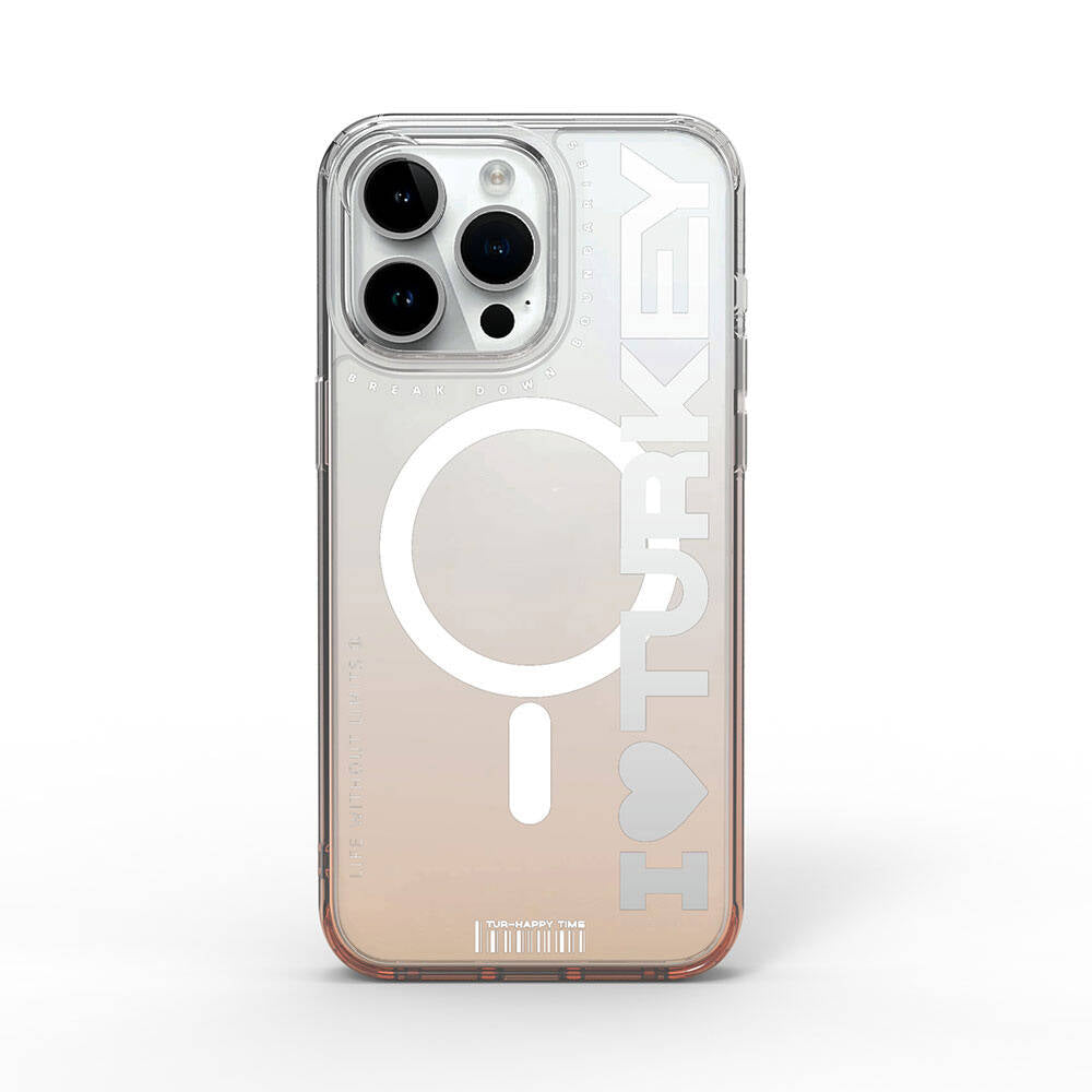 Apple iPhone 15 Pro Kılıf M-safe Şarj Özellikli Transparan Renk Geçişli Wiwu Turkey C Serisi Kapak