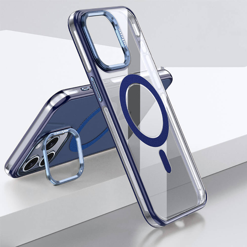 Apple iPhone 15 Pro Kılıf M-safe Şarj Özellikli Wlons Standlı Efsane Kapak