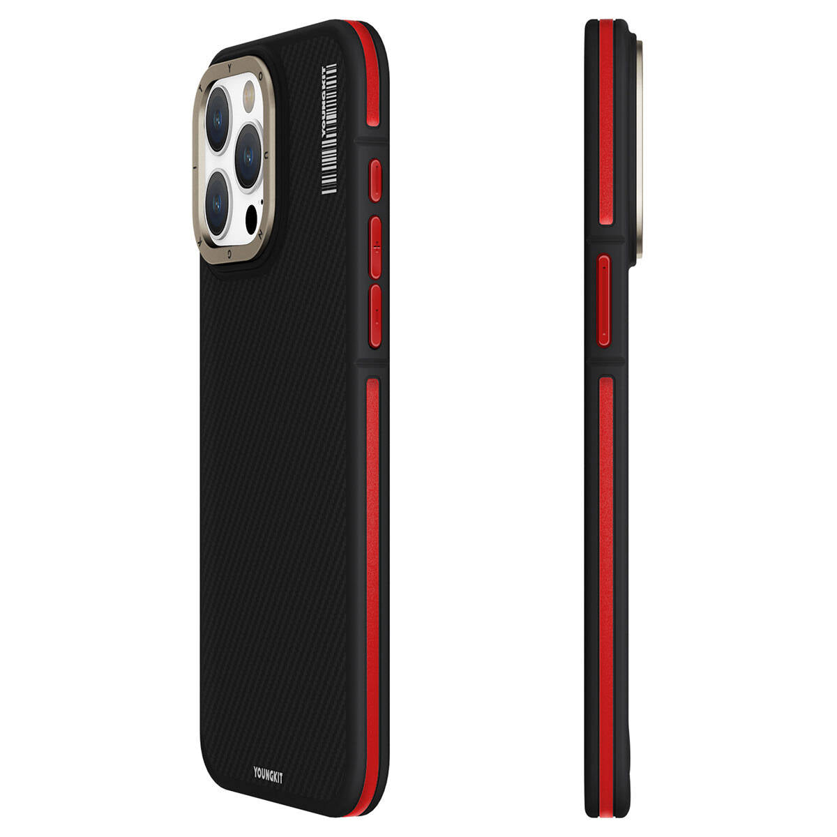 Apple iPhone 15 Pro Kılıf M-safe Şarj Özellikli YoungKit 600D Kevlar Kapak