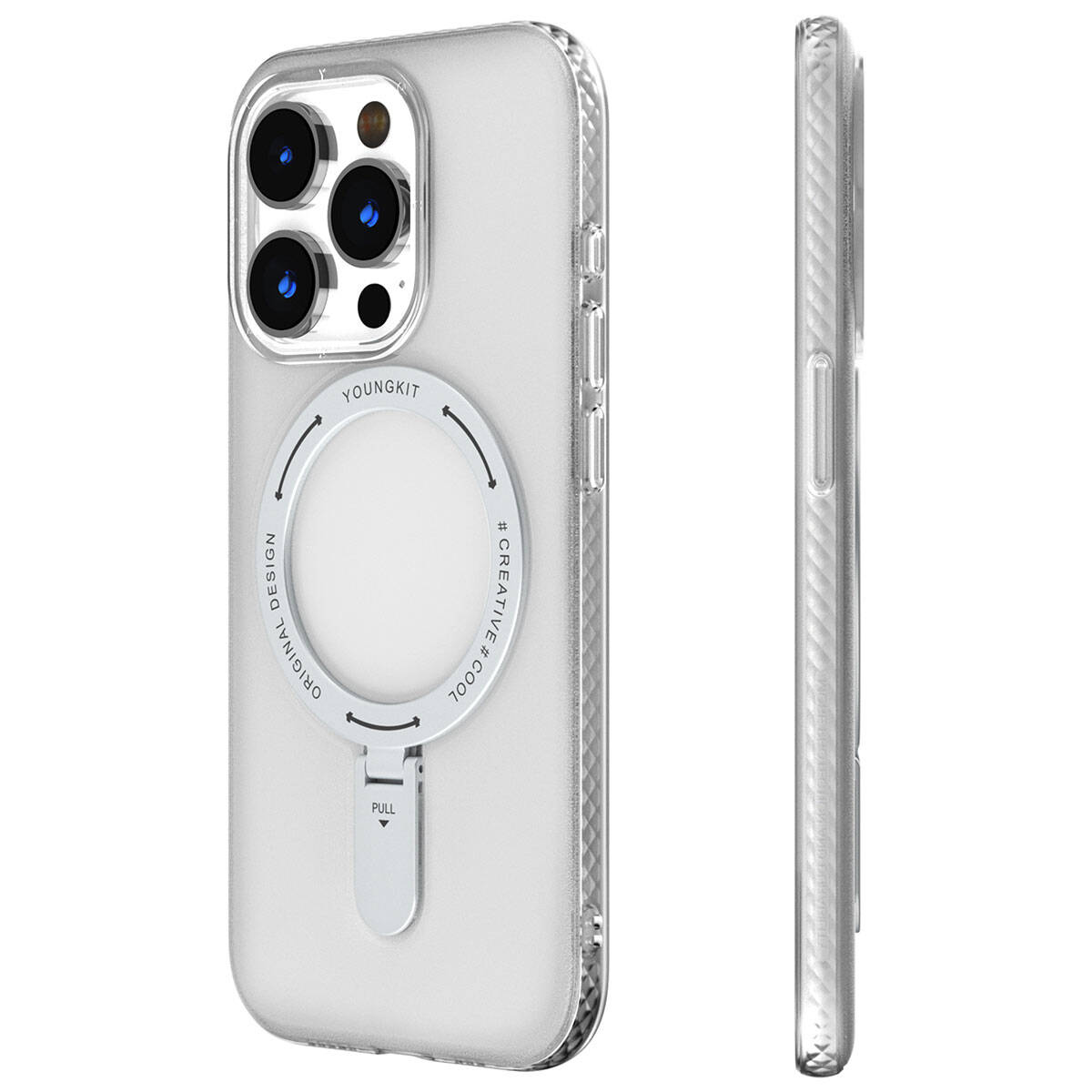 Apple iPhone 15 Pro Kılıf M-safe Şarj Özellikli Youngkit Rock Serisi Kapak
