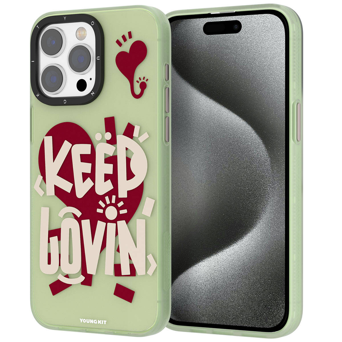 Apple iPhone 15 Pro Max Kılıf Desenli Youngkit Happy Hearth Serisi Kapak