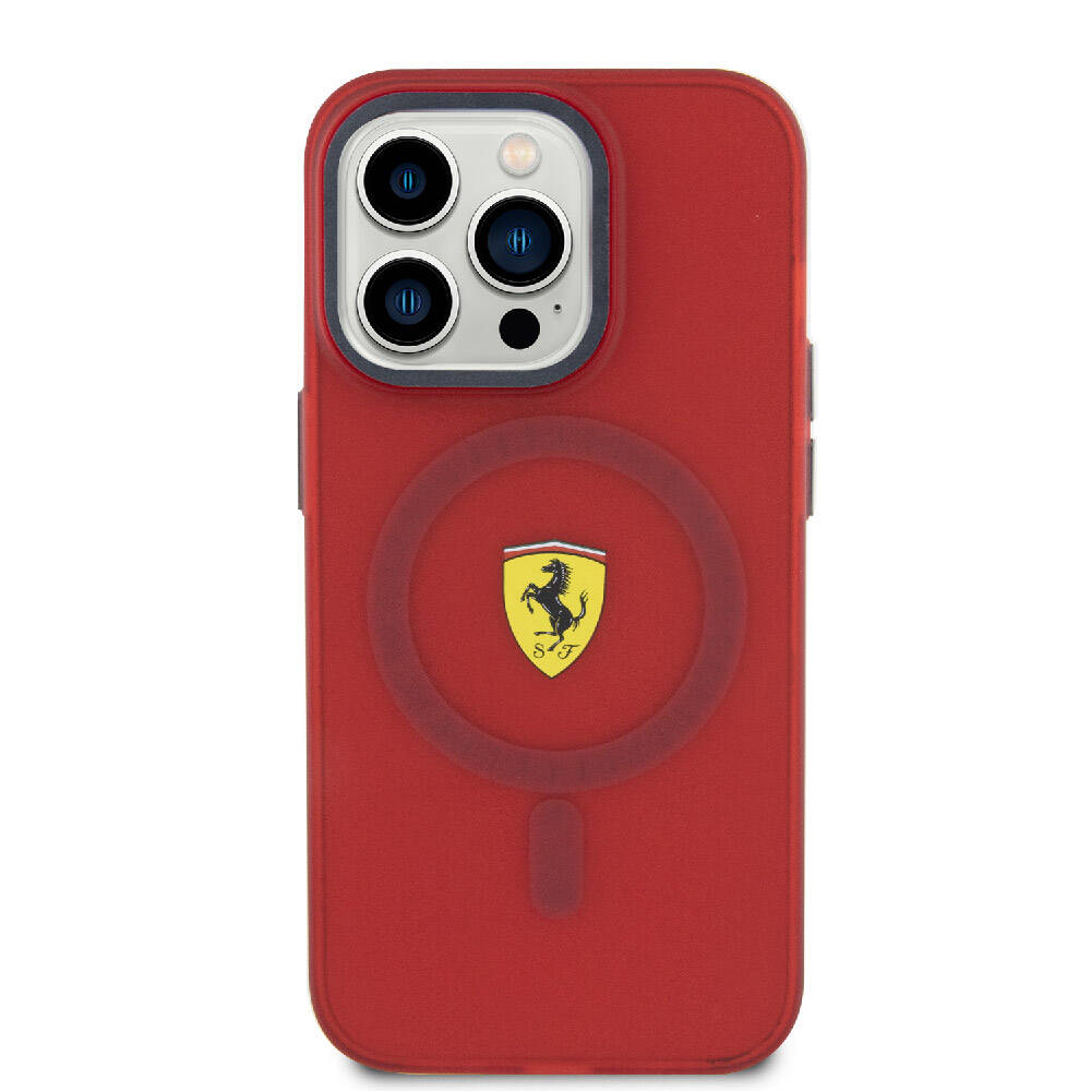 Apple iPhone 15 Pro Max Kılıf Ferrari Orjinal Lisanslı M-safe Şarj Özellikli Kontrast Bumper Kapak