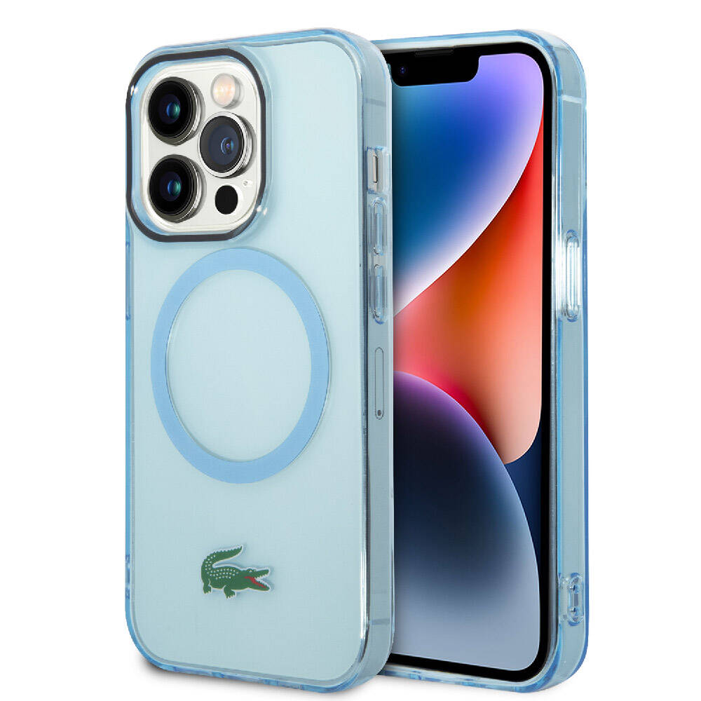 Apple iPhone 15 Pro Max Kılıf Lacoste Orjinal Lisanslı M-safe Şarj Özellikli Transparan Timsah Logo Baskılı Kapak