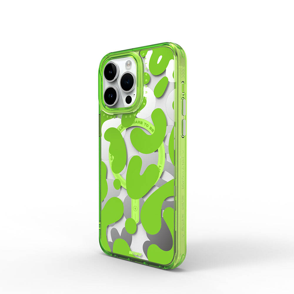 Apple iPhone 15 Pro Max Kılıf M-safe Şarj Özellikli Boya Desenli Wiwu Fluorescent G Serisi Kapak