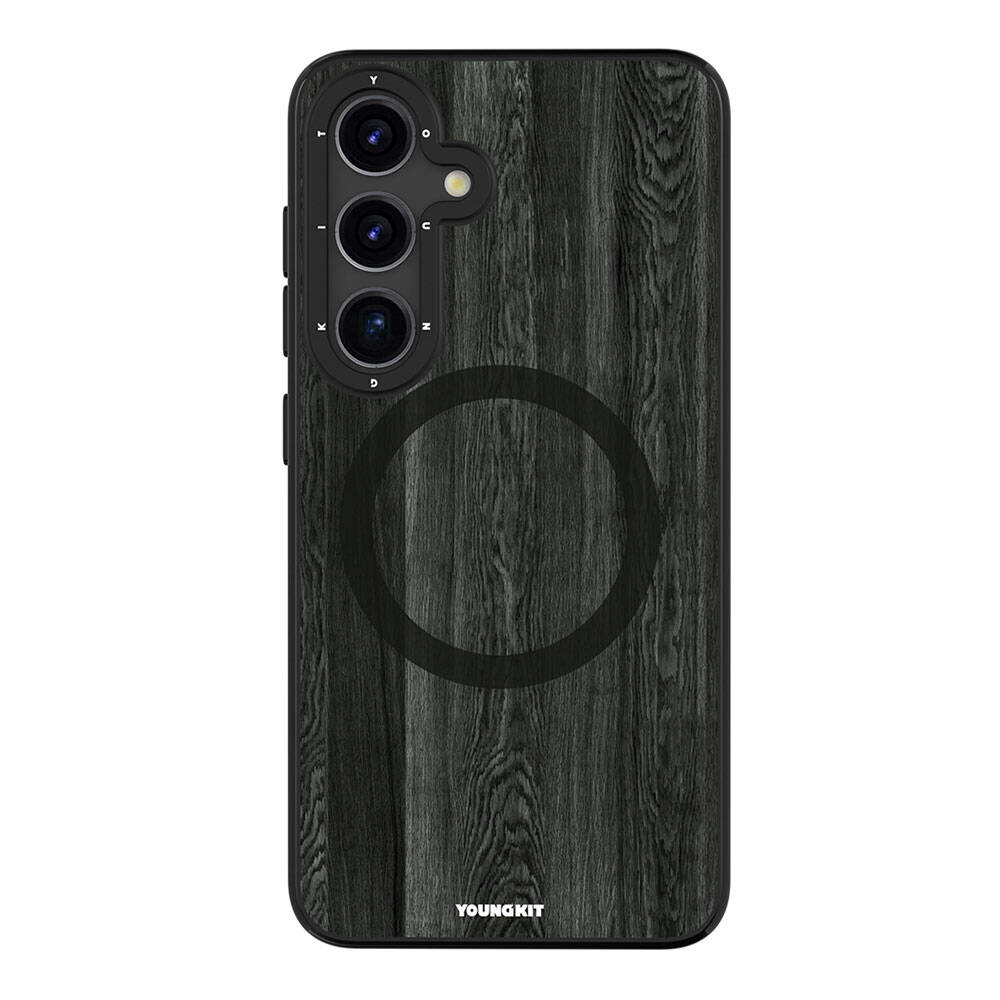 Galaxy S24 Kılıf M-safe Şarj Özellikli Sararmaya Dayanıklı Youngkit Wood Forest Serisi Kapak