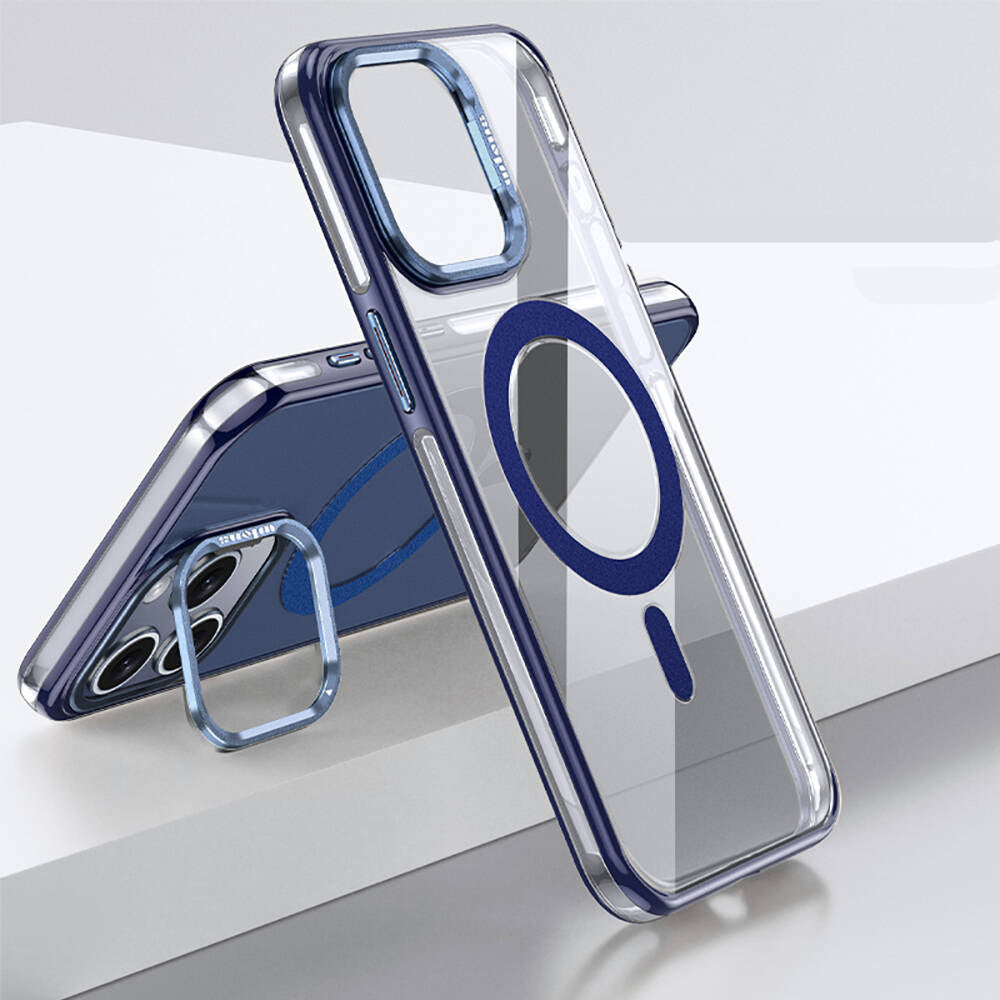 Apple iPhone 15 Pro Max Kılıf M-safe Şarj Özellikli Wlons Standlı Efsane Kapak