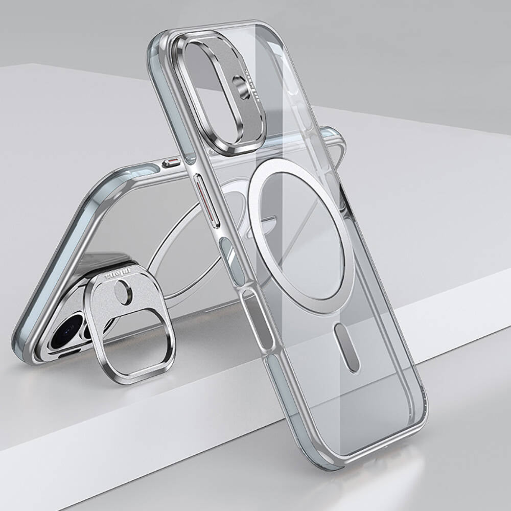 Apple iPhone 16 Plus Kılıf M-safe Şarj Özellikli Wlons Standlı Efsane Kapak