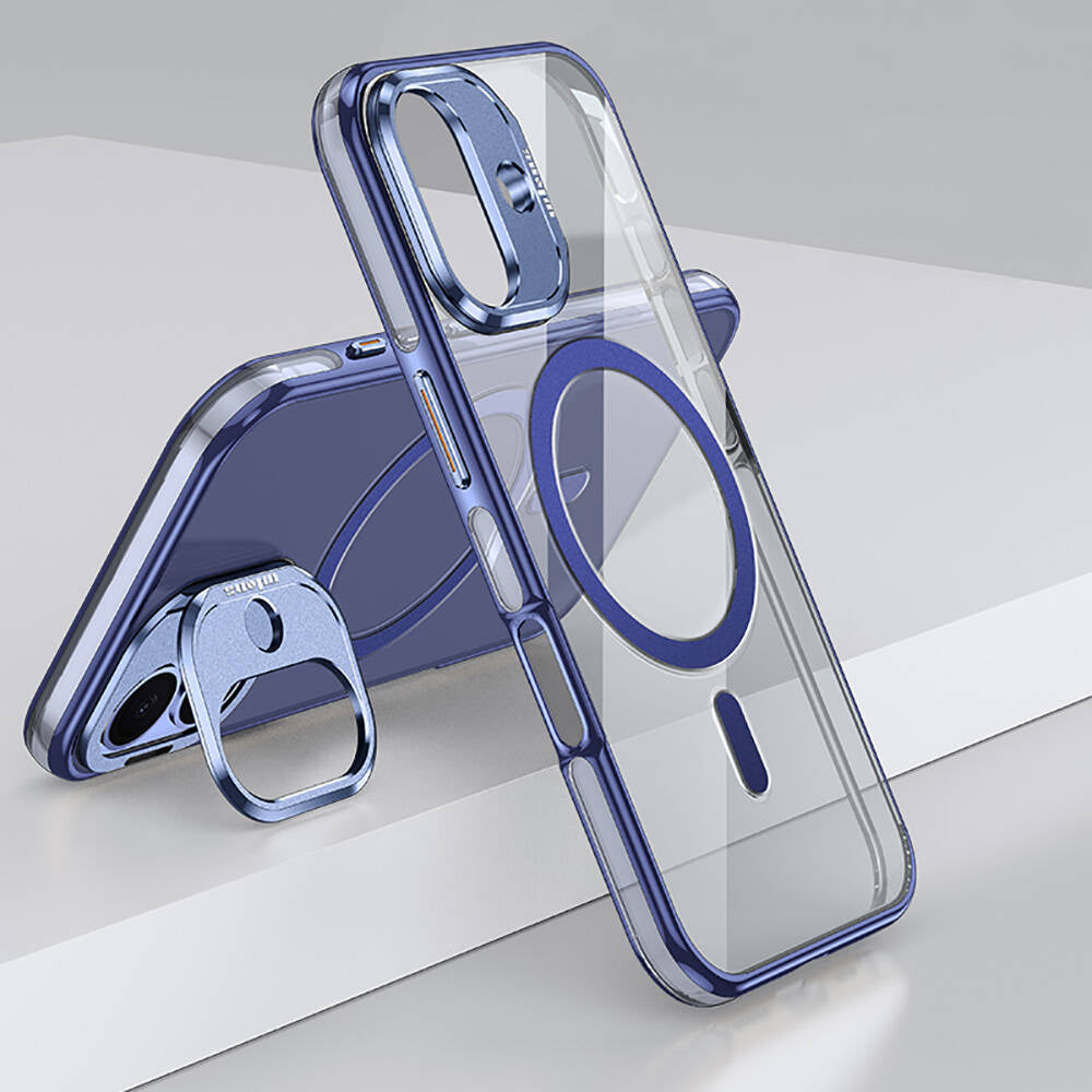 Apple iPhone 16 Plus Kılıf M-safe Şarj Özellikli Wlons Standlı Efsane Kapak