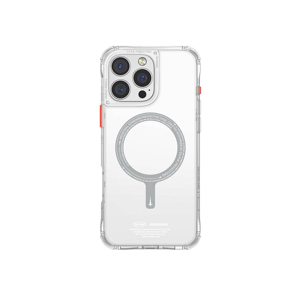 Apple iPhone 16 Pro Kılıf M-safe Şarj Özellikli Şeffaf Airbag Tasarımlı Skinarma Saido Kapak