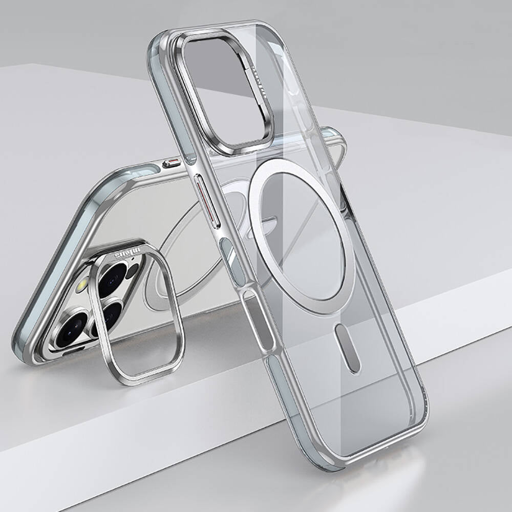 Apple iPhone 16 Pro Kılıf M-safe Şarj Özellikli Wlons Standlı Efsane Kapak