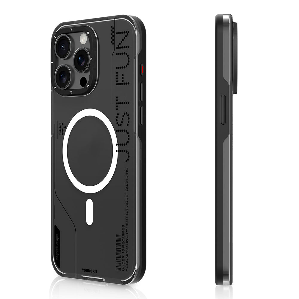 Apple iPhone 16 Pro Max Kılıf M-safe Şarj Özellikli Çıkarılabilir Arka Yüzeyli Youngkit Mecha Kapak
