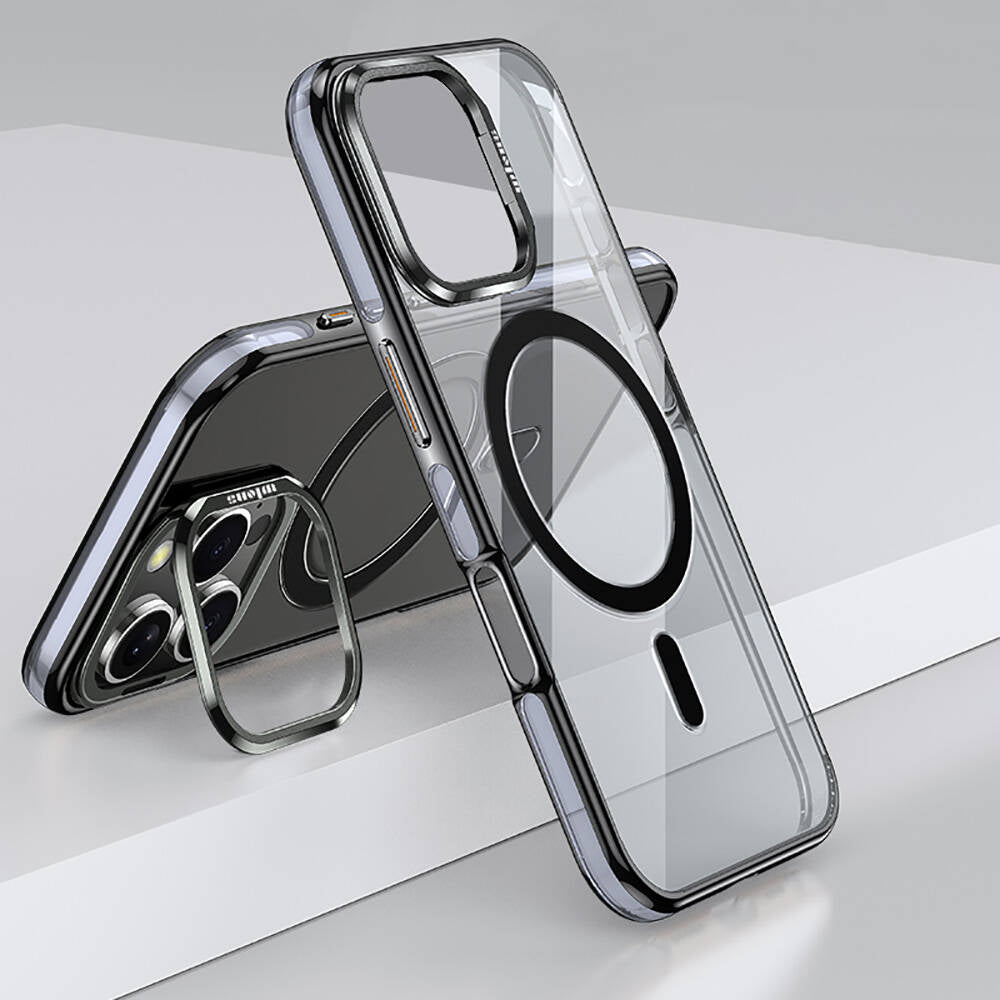 Apple iPhone 16 Pro Max Kılıf M-safe Şarj Özellikli Wlons Standlı Efsane Kapak