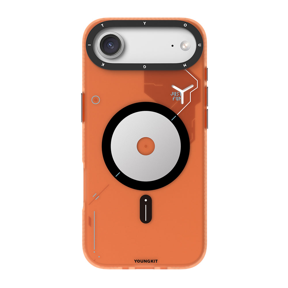 Apple iPhone 17 Air Kılıf M-safe Şarj Özellikli Disk Desenli Youngkit Disc Battle Kapak