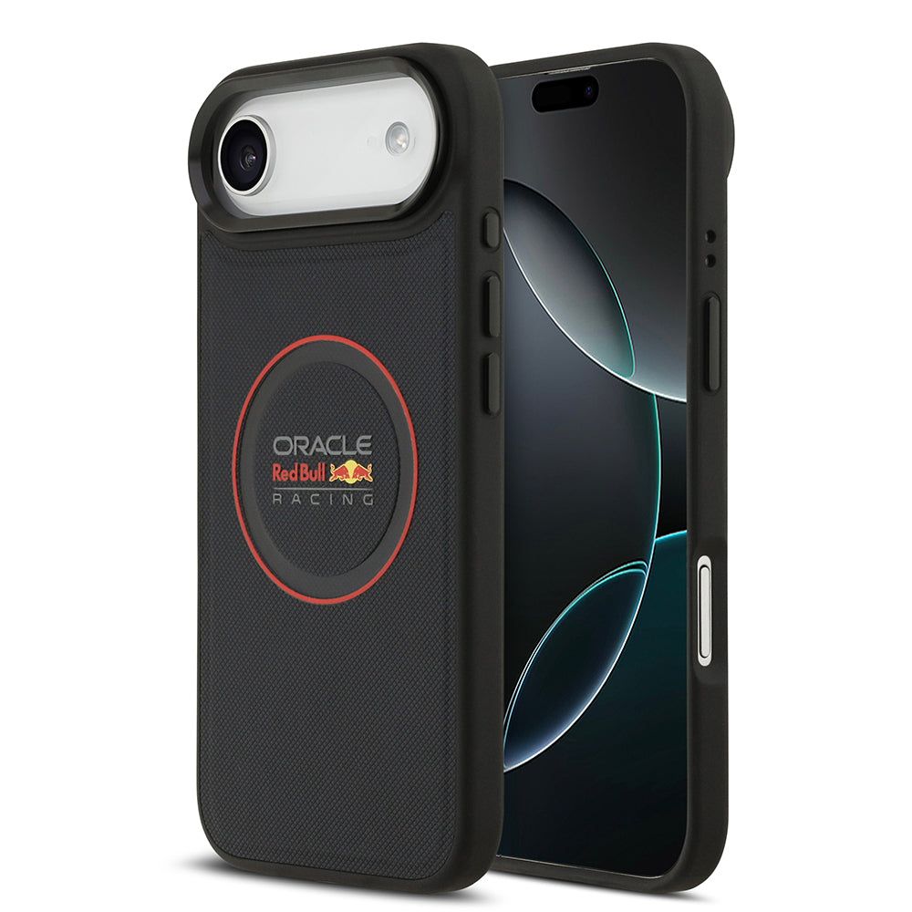 Apple iPhone 17 Air Kılıf Redbull Orjinal Lisanslı M-safe Şarj Özellikli Kırmızı Halka ve Logo Kabartmalı PU Deri Kapak